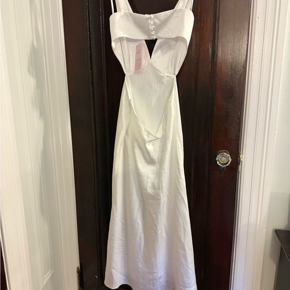 Anthropologie Sachin & Babi Sierra V-Neck Cutout Satin Midi dress, Size 10 NWT - Picture 12 of 13